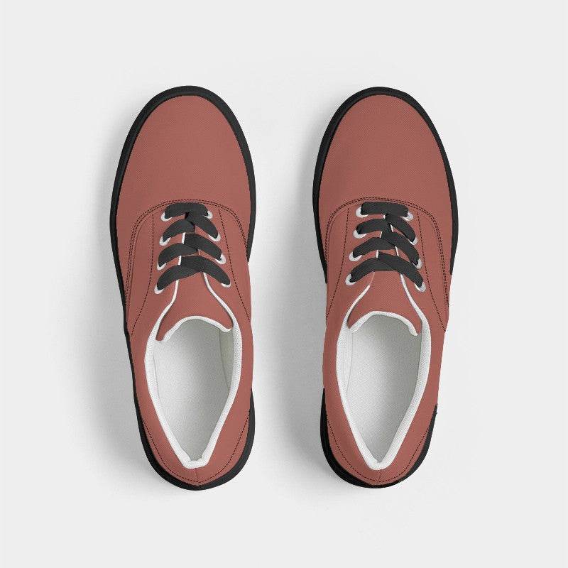 Medium Muted Red Women's Canvas Sneakers (R-MU-ME) - Top