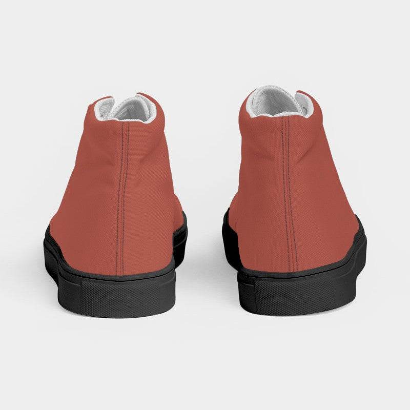 Medium Muted Red Women's High-Top Canvas Sneakers (R-MU-ME) - Back