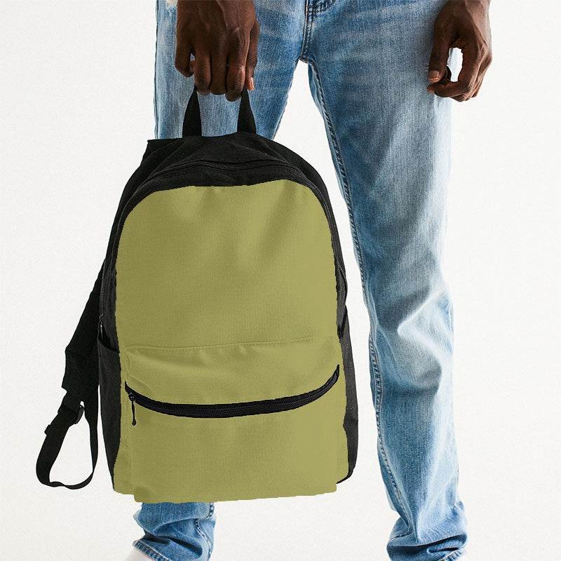 Medium Muted Yellow Canvas Backpack (LY2-MU-ME) - Man Holding