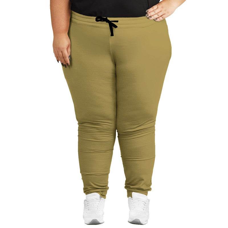 Medium Muted Yellow Joggers PLUS (Y-MU-ME) - Woman Front PLUS