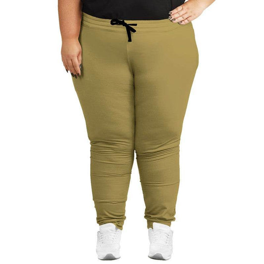 Medium Muted Yellow Joggers PLUS (Y-MU-ME) - Woman Front PLUS