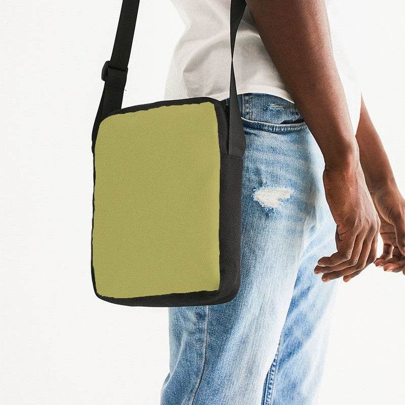 Medium Muted Yellow Messenger Pouch (LY2-MU-ME) - Man Side CloseUp