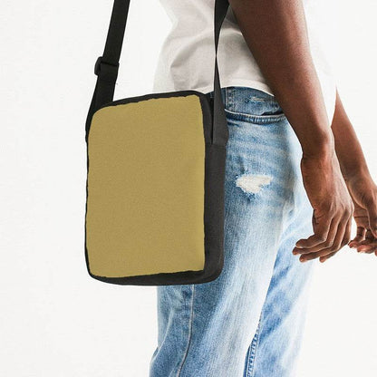 Medium Muted Yellow Messenger Pouch (Y-MU-ME) - Man Side CloseUp