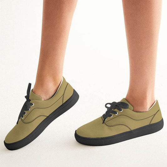 Medium Muted Yellow Women's Canvas Sneakers (Y-MU-ME) - Woman CloseUp
