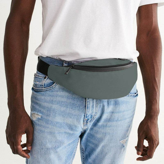 Medium Neutral Blue-Green Belt Bag (BG-NE-ME) - Man Front CloseUp