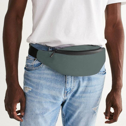 Medium Neutral Blue-Green Belt Bag (CBG2-NE-ME) - Man Front CloseUp
