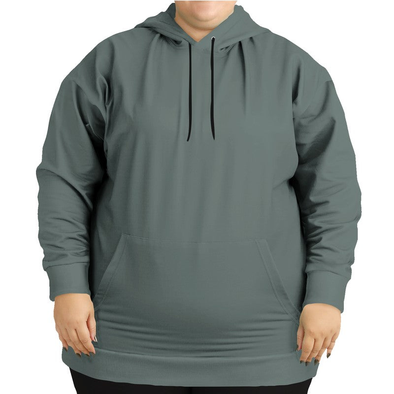 Medium Neutral Blue-Green Hoodie PLUS (BG-NE-ME) - Woman Front PLUS