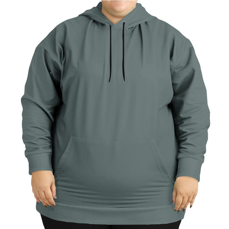 Medium Neutral Blue-Green Hoodie PLUS (CBG2-NE-ME) - Woman Front PLUS