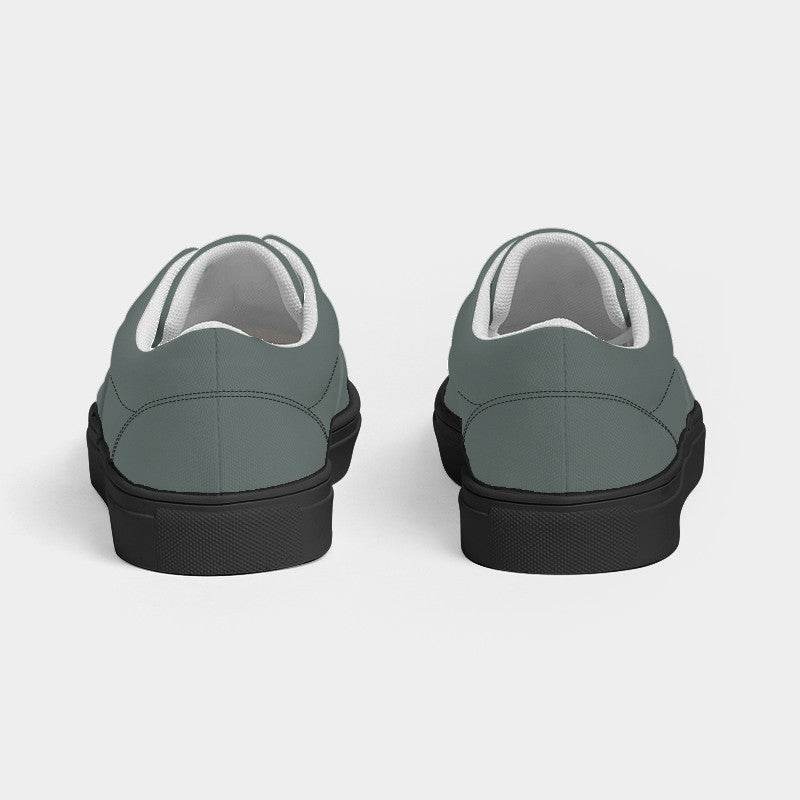 Medium Neutral Blue-Green Men's Canvas Sneakers (BG-NE-ME) - Back