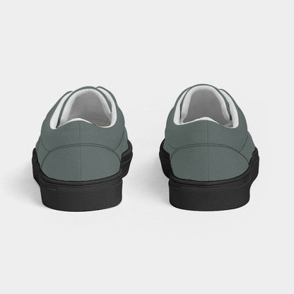 Medium Neutral Blue-Green Men's Canvas Sneakers (BG-NE-ME) - Back