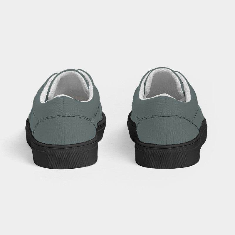 Medium Neutral Blue-Green Men's Canvas Sneakers (CBG2-NE-ME) - Back