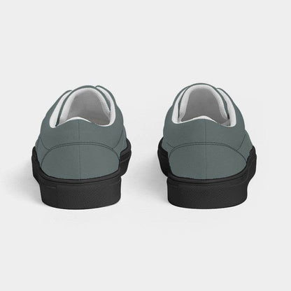 Medium Neutral Blue-Green Men's Canvas Sneakers (CBG2-NE-ME) - Back