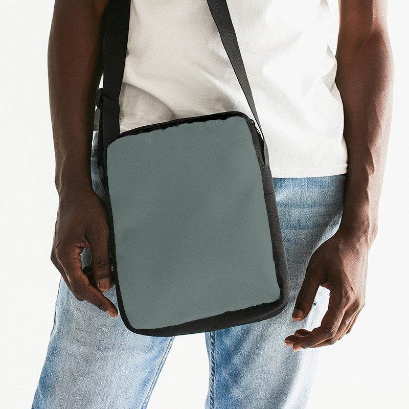 Medium Neutral Blue-Green Messenger Pouch (CBG2-NE-ME) - Man Front CloseUp