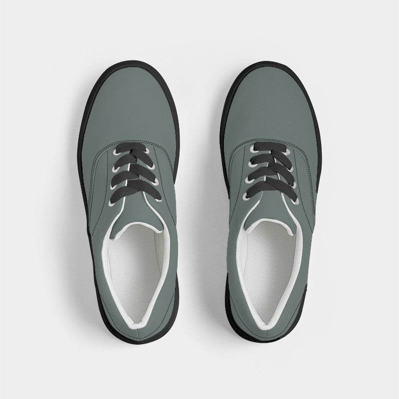 Medium Neutral Blue-Green Women's Canvas Sneakers (BG-NE-ME) - Top