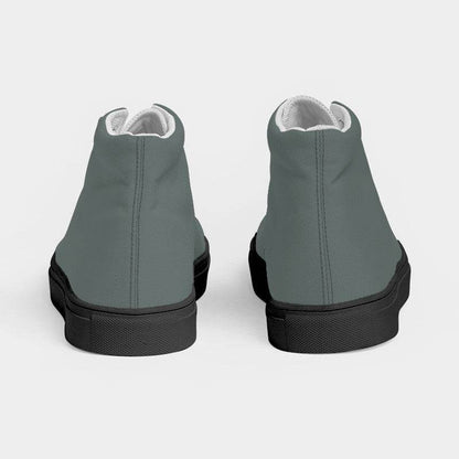 Medium Neutral Blue-Green Women's High-Top Canvas Sneakers (BG-NE-ME) - Back