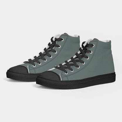Medium Neutral Blue-Green Women's High-Top Canvas Sneakers (BG-NE-ME) - Side 3