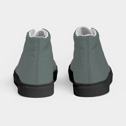 Medium Neutral Blue-Green Women's High-Top Canvas Sneakers (CBG2-NE-ME) - Back