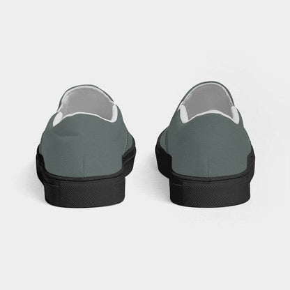 Medium Neutral Blue-Green Women's Slip-On Canvas Sneakers (BG-NE-ME) - Back