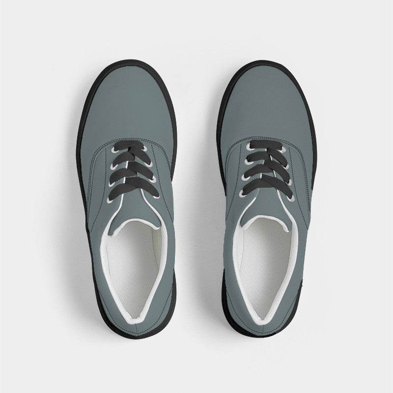 Medium Neutral Cyan Men's Canvas Sneakers (C-NE-ME) - Top