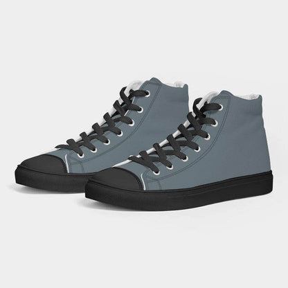 Medium Neutral Cyan Men's High-Top Canvas Sneakers (BC2-NE-ME) - Side 3