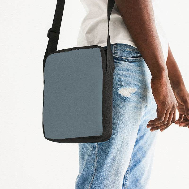 Medium Neutral Cyan Messenger Pouch (BC2-NE-ME) - Man Side CloseUp