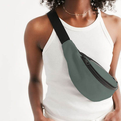 Medium Neutral Green Belt Bag (BGG2-NE-ME) - Woman Front CloseUp
