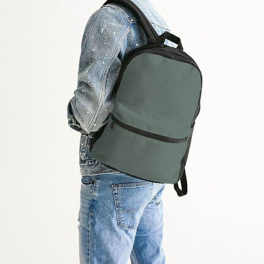 Medium Neutral Green Canvas Backpack (BGG2-NE-ME) - Man Back CloseUp