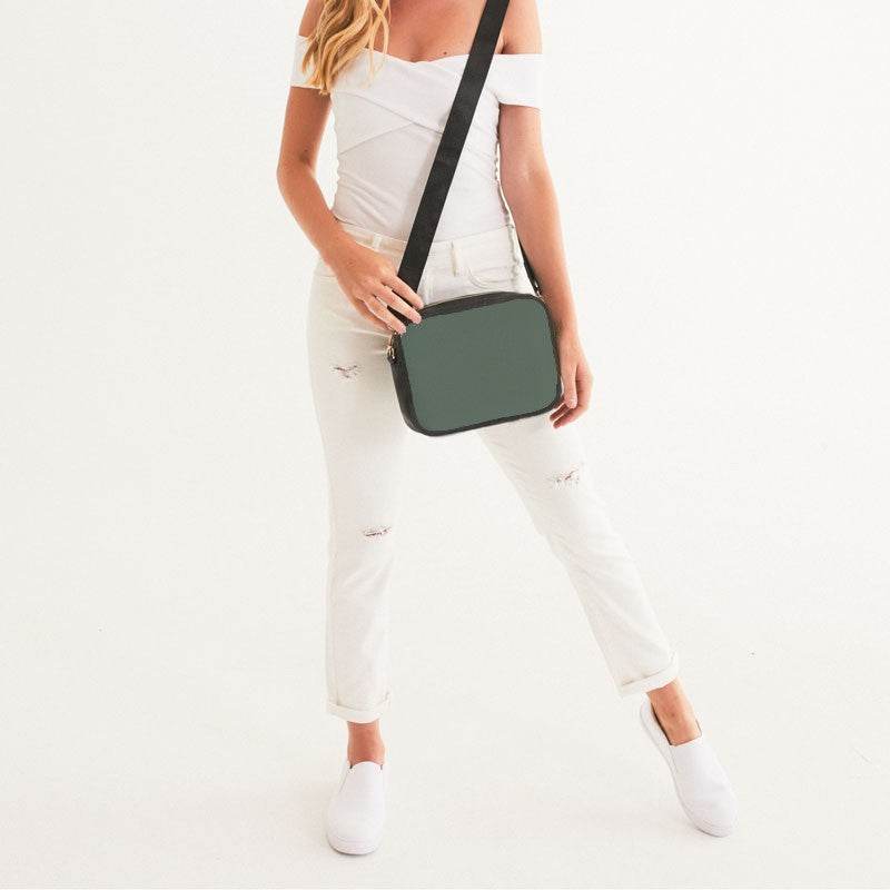Medium Neutral Green Crossbody Bag (G-NE-ME) - Woman Front