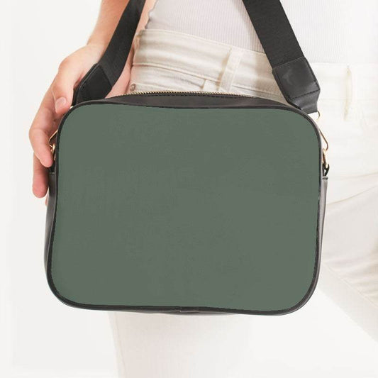 Medium Neutral Green Crossbody Bag (G-NE-ME) - Woman Front CloseUp