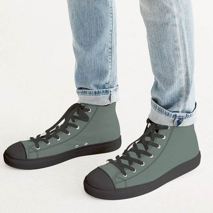 Medium Neutral Green Men's High-Top Canvas Sneakers (BGG2-NE-ME) - Man CloseUp