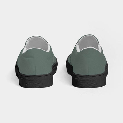 Medium Neutral Green Men's Slip-On Canvas Sneakers (BGG2-NE-ME) - Back