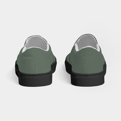 Medium Neutral Green Men's Slip-On Canvas Sneakers (G-NE-ME) - Back