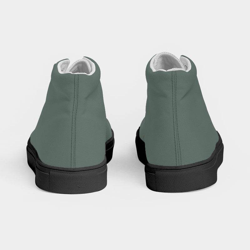 Medium Neutral Green Women's High-Top Canvas Sneakers (BGG2-NE-ME) - Back