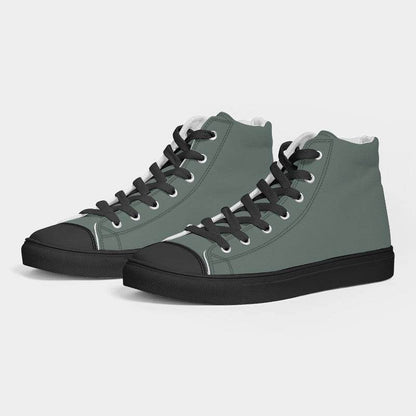 Medium Neutral Green Women's High-Top Canvas Sneakers (BGG2-NE-ME) - Side 3