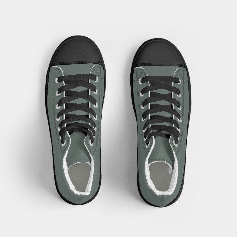 Medium Neutral Green Women's High-Top Canvas Sneakers (BGG2-NE-ME) - Top
