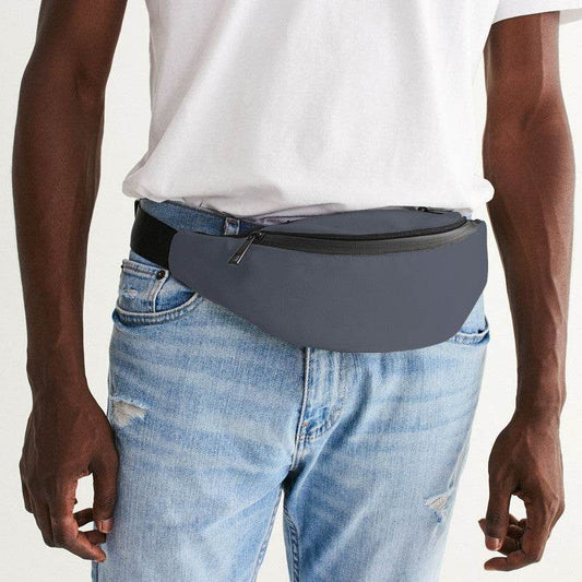 Medium Neutral Indigo Belt Bag (I-NE-ME) - Man Front CloseUp
