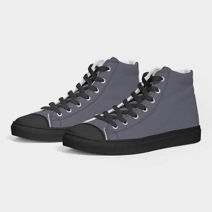 Medium Neutral Indigo Men's High-Top Canvas Sneakers (PUI2-NE-ME) - Side 3