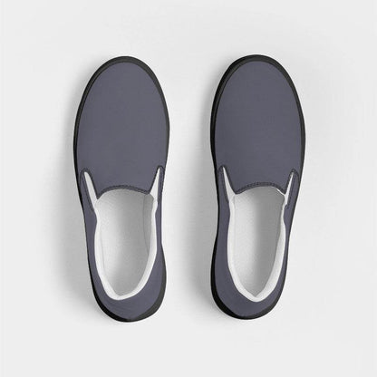 Medium Neutral Indigo Men's Slip-On Canvas Sneakers (PUI2-NE-ME) - Top
