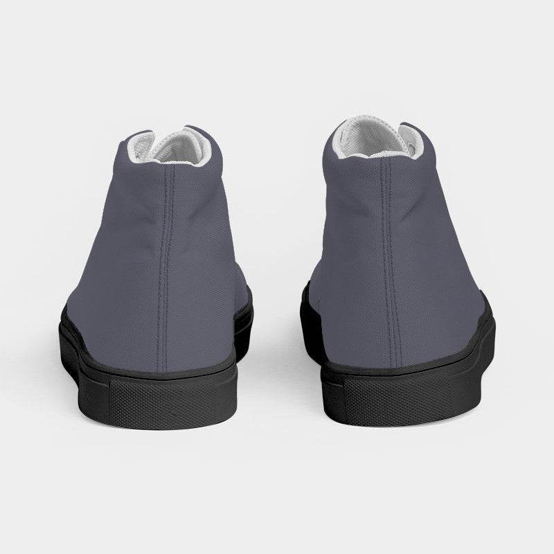 Medium Neutral Indigo Women's High-Top Canvas Sneakers (PUI2-NE-ME) - Back