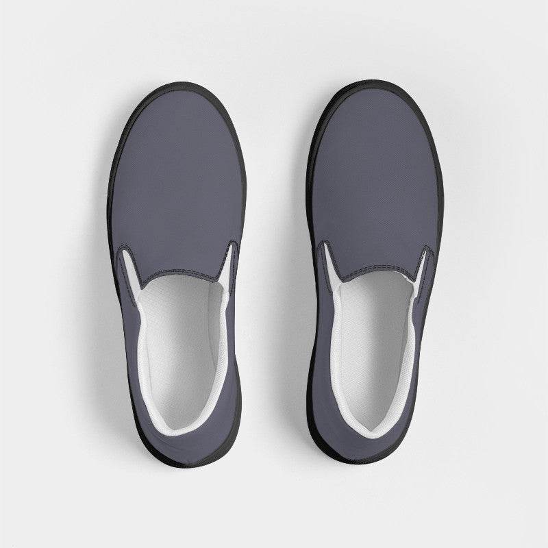 Medium Neutral Indigo Women's Slip-On Canvas Sneakers (PUI2-NE-ME) - Top