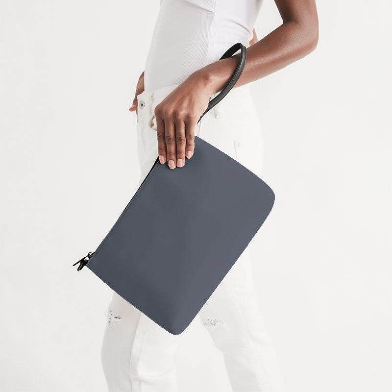 Medium Neutral Indigo Zip Pouch (I-NE-ME) - Side Holding