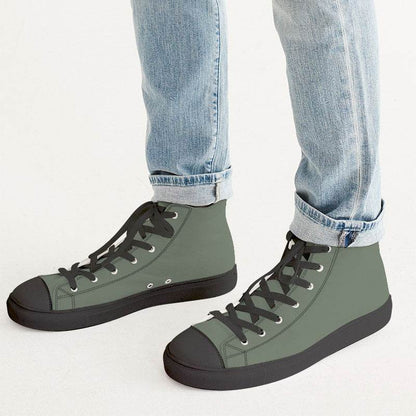 Medium Neutral Lime Men's High-Top Canvas Sneakers (GL2-NE-ME) - Man CloseUp