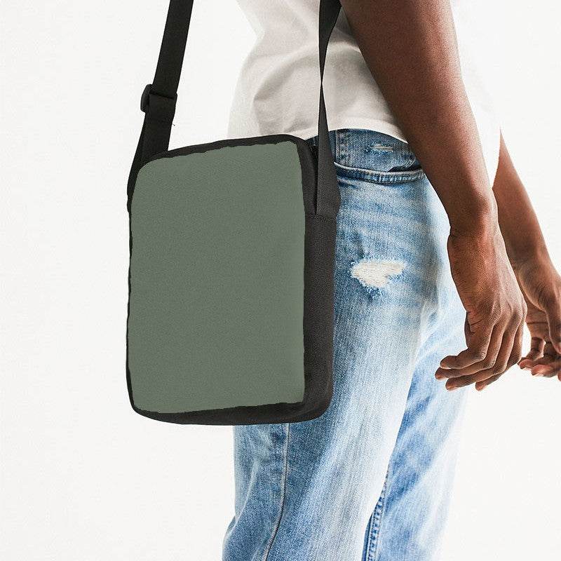 Medium Neutral Lime Messenger Pouch (GL2-NE-ME) - Man Side CloseUp
