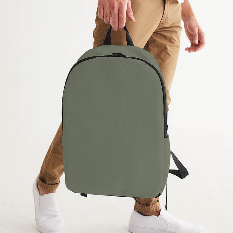 Medium Neutral Lime Waterproof Backpack (L-NE-ME) - Man Holding CloseUp