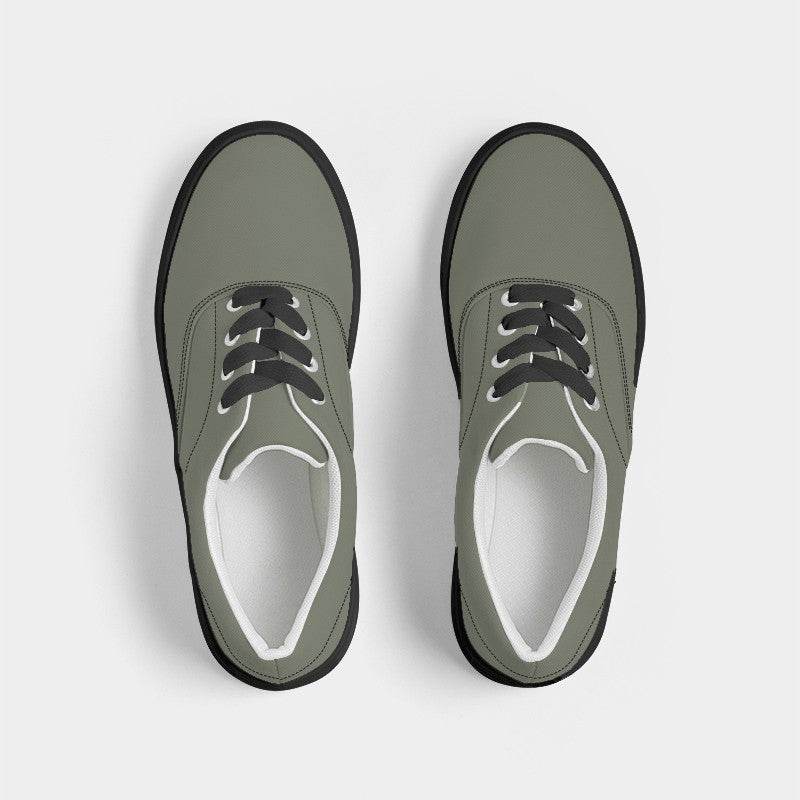 Medium Neutral Lime Women's Canvas Sneakers (L-NE-ME) - Top