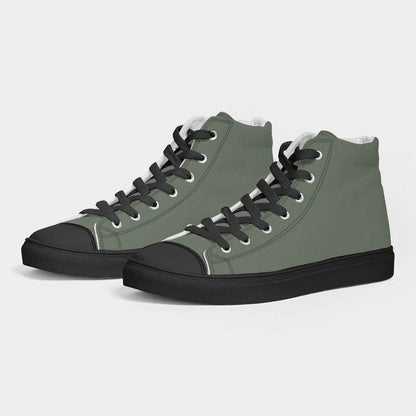 Medium Neutral Lime Women's High-Top Canvas Sneakers (GL2-NE-ME) - Side 3