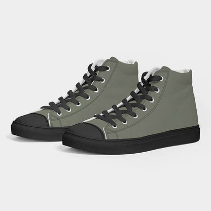 Medium Neutral Lime Women's High-Top Canvas Sneakers (L-NE-ME) - Side 3