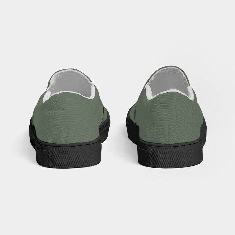 Medium Neutral Lime Women's Slip-On Canvas Sneakers (GL2-NE-ME) - Back