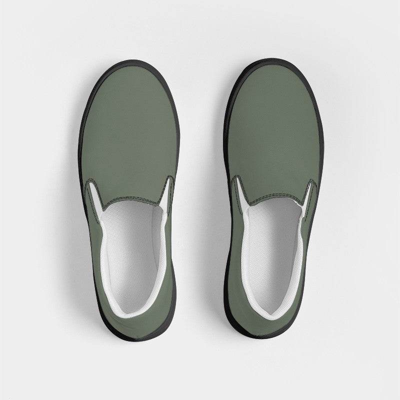 Medium Neutral Lime Women's Slip-On Canvas Sneakers (GL2-NE-ME) - Top
