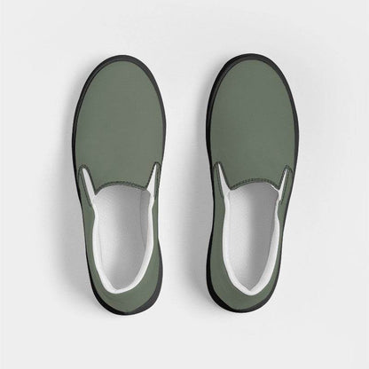 Medium Neutral Lime Women's Slip-On Canvas Sneakers (GL2-NE-ME) - Top